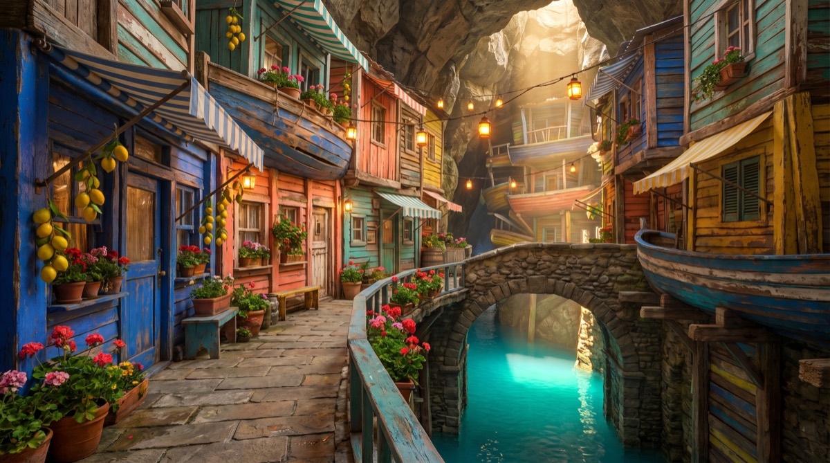 Inside the grotto town